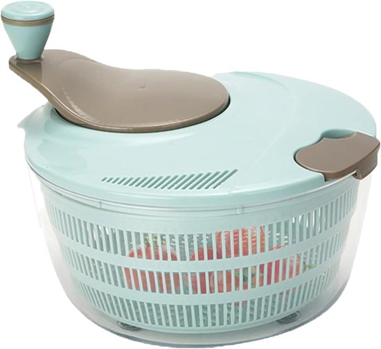 Groentecentrifuge Met Vergiet - Sla Droger - Verse Salades Maken - Geïntegreerd Droogapparaat - 27.5 cm Lengte - Wit — afbeelding 5