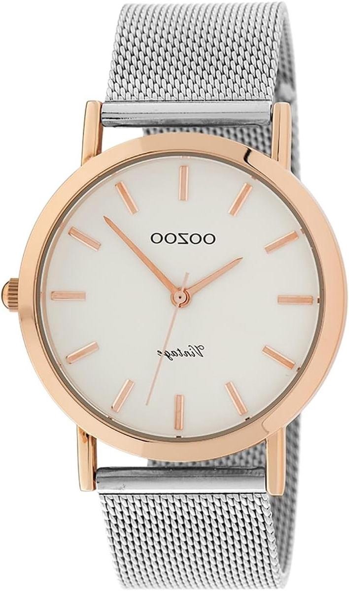 Dameshorloge Analoog - Polshorloge Metaal - Dagelijks Gebruik - Hoge Kwaliteit - 38mm Kast - Zilver Rose Goud