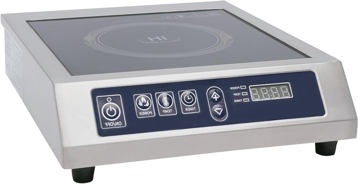 Inductiekookplaat Enkel - Draagbare Kookplaat - Snel Koken - Automatische Panherkenning - 3500 W - Zilver