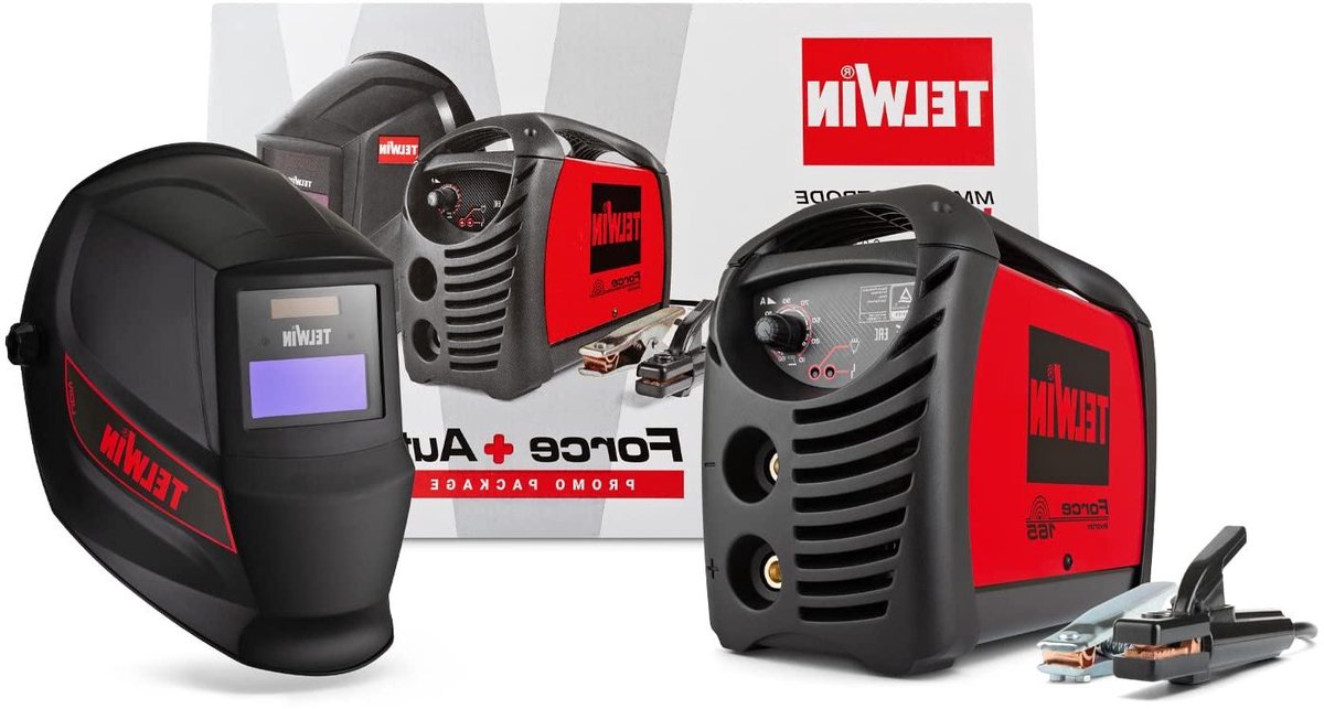 Inverter Lasapparaat - Elektrode Lasmachine - Metaal Bewerken - Automatisch Donkerende Helm - 150 Ampère - Rood