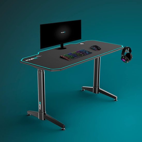 Gaming Bureau - Werkstation Bureau - Comfortabel Spelen - Grote Muismat - Standaard Maat - Zwart — afbeelding 3