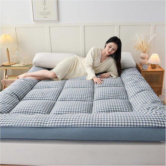 Japanse futonmatras - Opvouwbaar matras - Logeren en slapen - Ademende katoenstof - 100x200cm - Roze — afbeelding 2