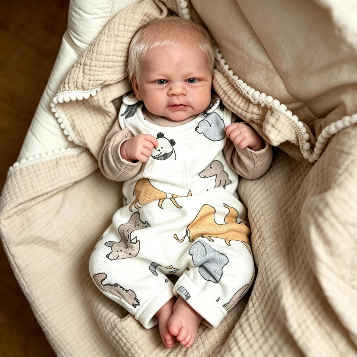 Realistische Baby Pop - Levensechte Pasgeboren - Rollenspel Speelgoed - Volledig Siliconen Vinyl - 43 cm - Blond