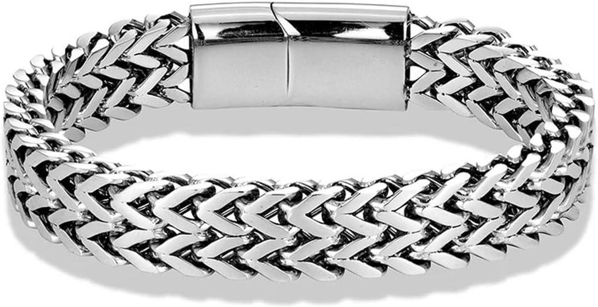 Heren Armband - Stalen Schakel - Dagelijks Dragen - Magneetsluiting - Niet gespecificeerd - Zwart