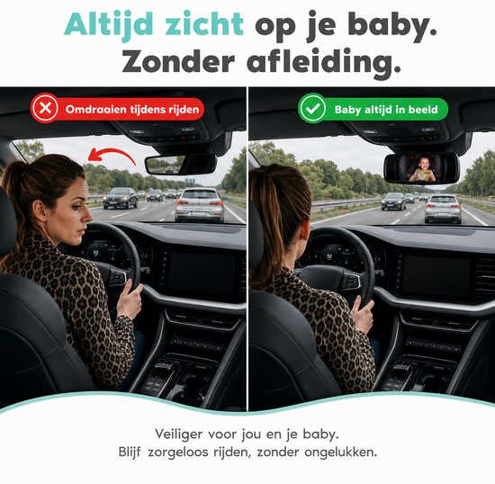Autospiegel Baby Verstelbaar - Achteruitkijkspiegel - Baby Spiegel Auto Achterbank van Merkloos — afbeelding 2