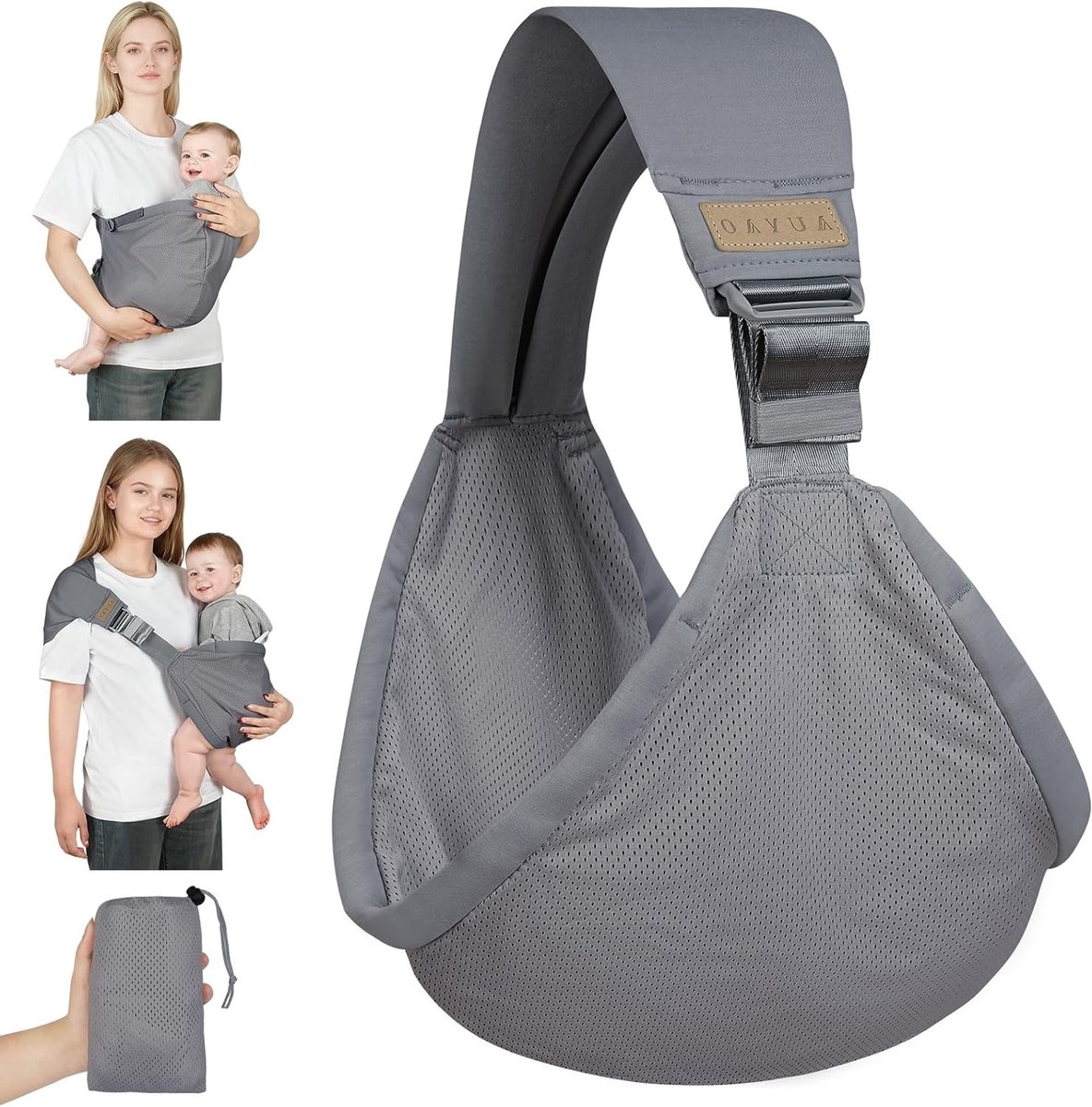 Multifunctionele ergonomische draagzak voor baby's tot 15 kg, ademend en verstelbaar, ideaal voor pasgeborenen