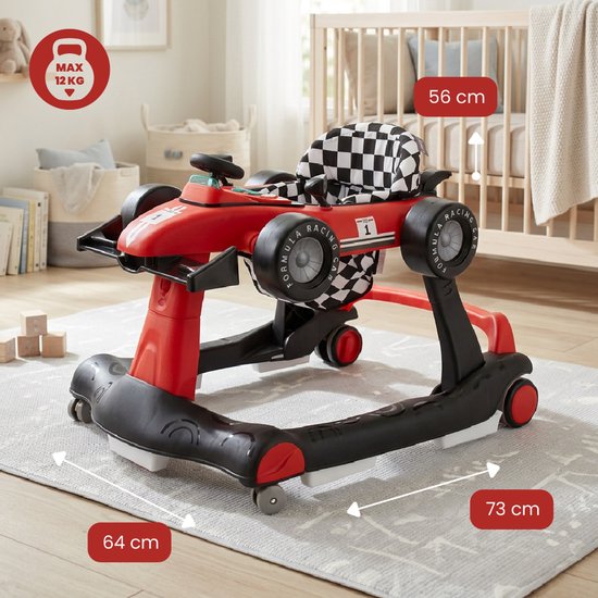 sun baby Loopstoel, baby walker vanaf 6 maanden, verstelbare hoogte, geluiden, lichten, spiegels - Rood van Sun Baby — afbeelding 2