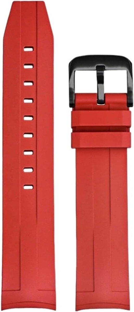 Horlogeband - Reservebandje Rubber - Dagelijks Gebruik - Waterdicht Fluororubber - 21 mm - Zwart