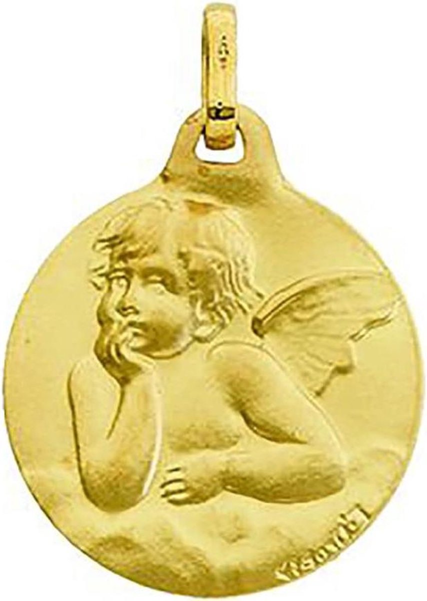 Ronde Medaille - Hanger Gedenken - Onderscheiding Uitreiken - Mat Geel Goud - 9 karaat - Goud