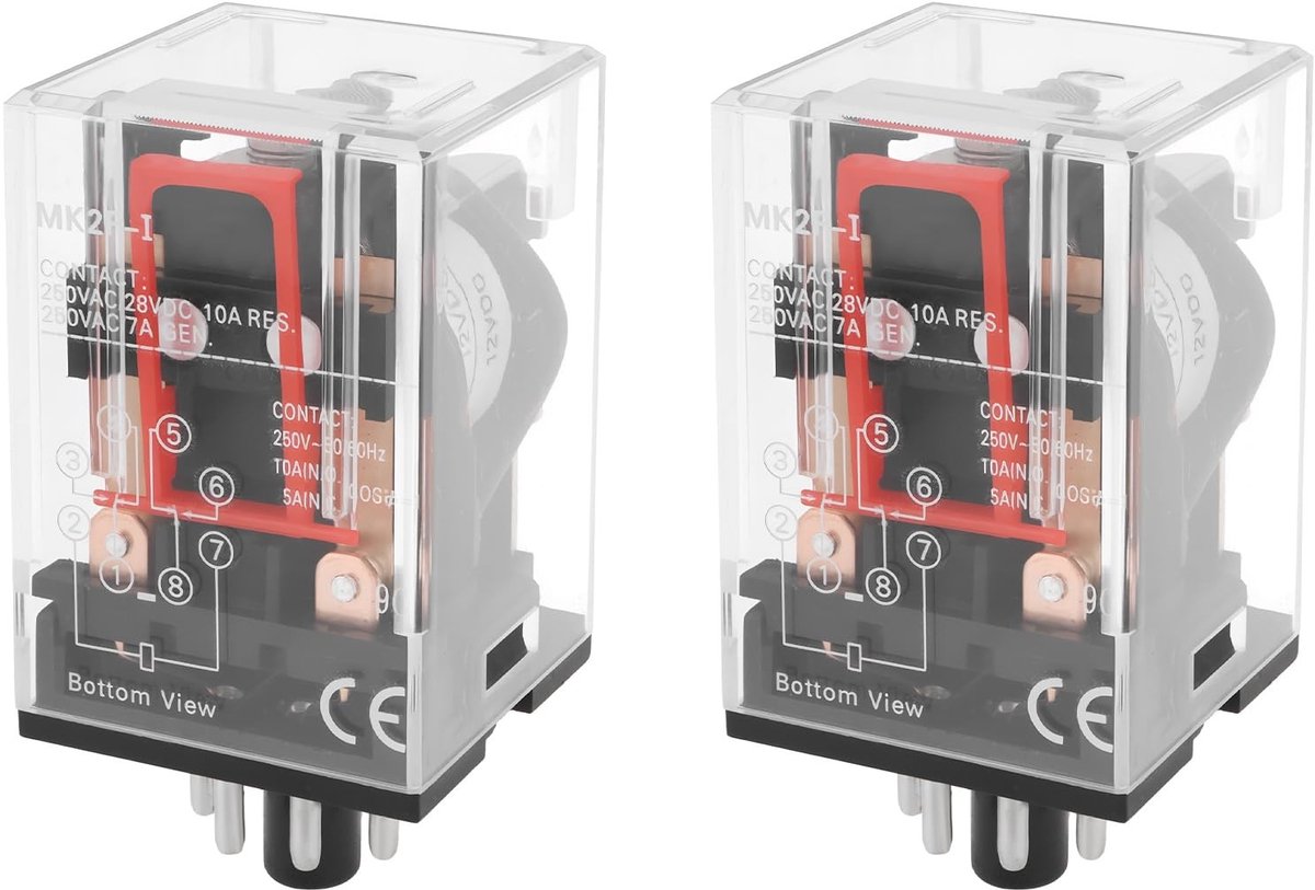 Dailygoods - 2 Stks 8-Pin DC12V Relais voor Socket Installatie