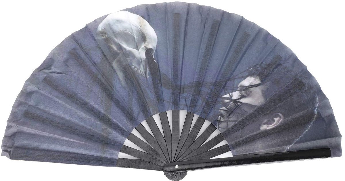 Dailygoods - Zwarte Opvouwbare Ventilator van Bamboe voor Decoratie