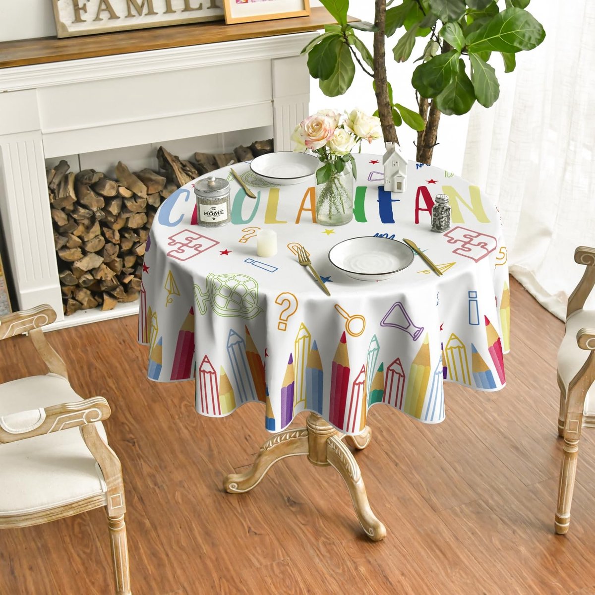 Dailygoods - Rond Tafelkleed van Polyester, 140 cm voor Feestelijke Decoratie