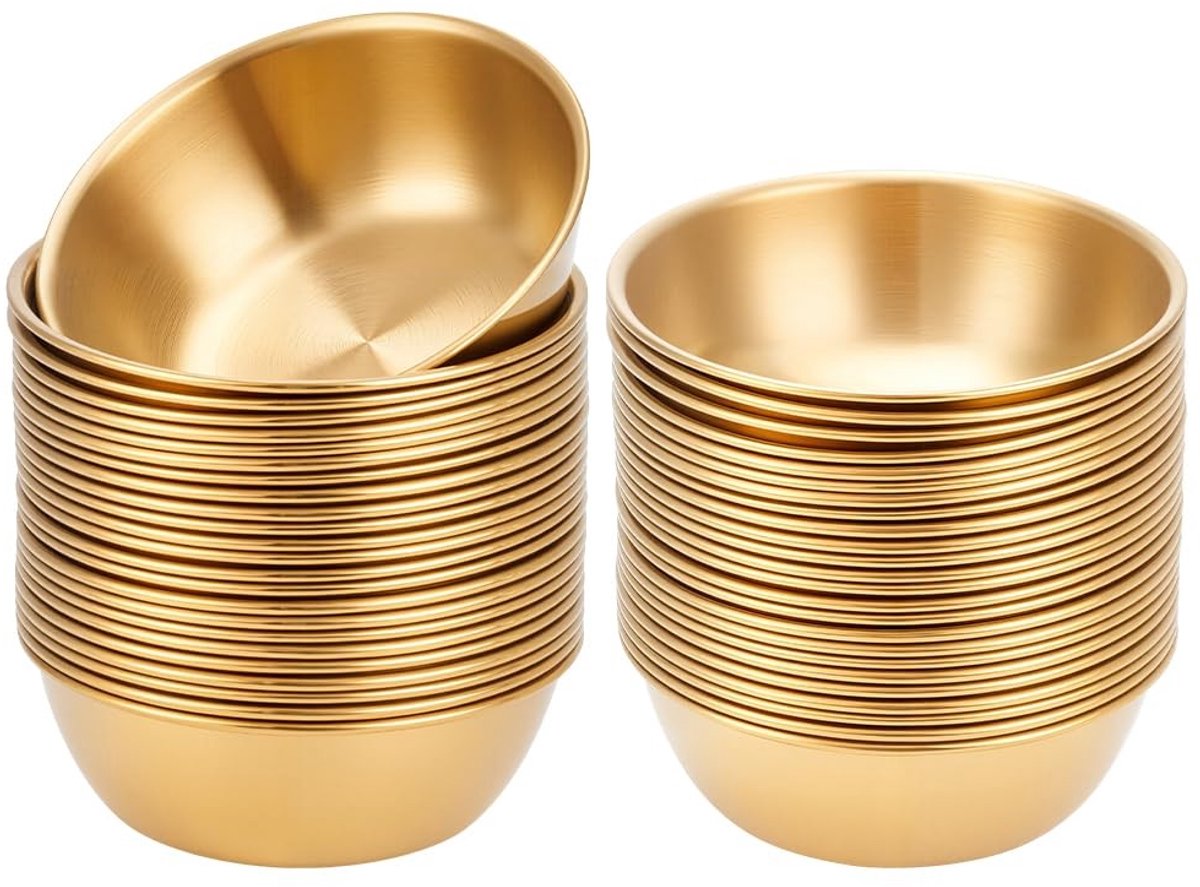 Dailygoods - Set van 50 Metalen RVS Dipping Kommen voor Keuken