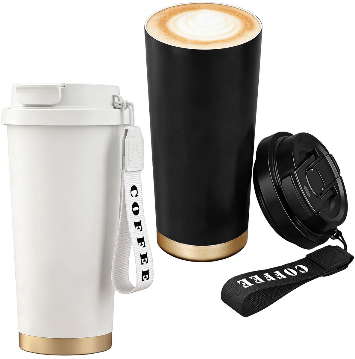 Dailygoods - Roestvrijstalen Thermobeker 530ml Dubbelwandig met Deksel