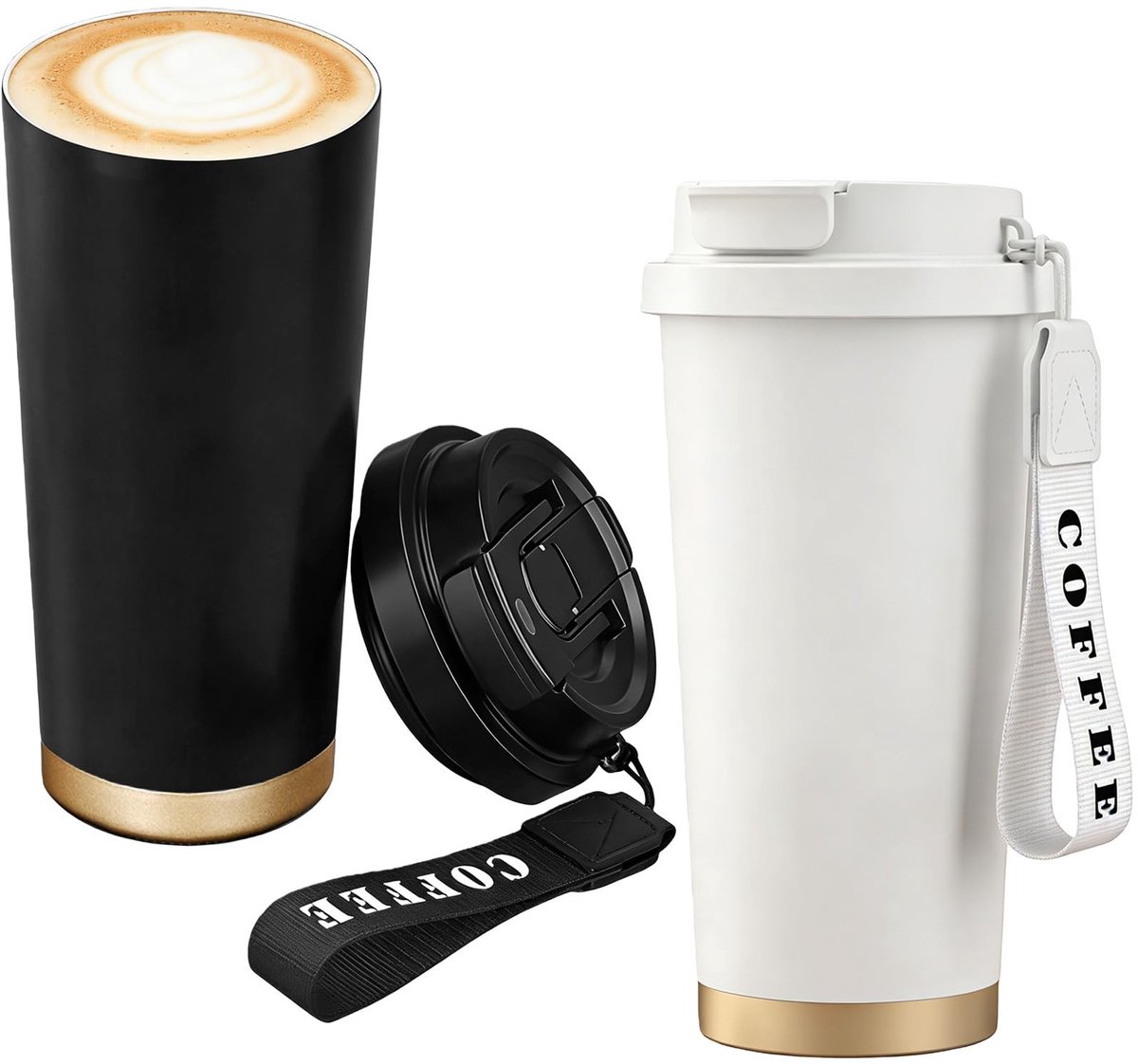 Dailygoods - Thermobeker met Deksel en Rietje, 530 ml, Lekvrij