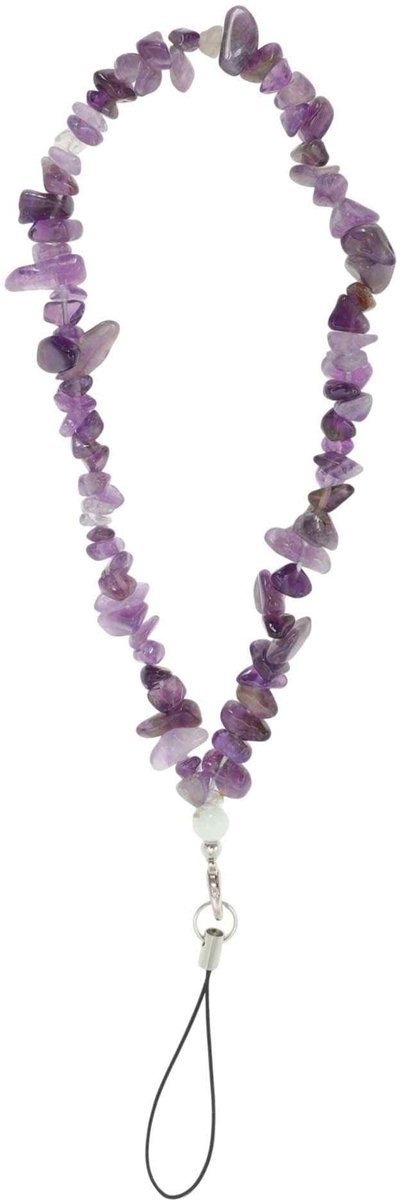 Dailygoods - Telefoonketting met Kunstparels, Paars, Universeel