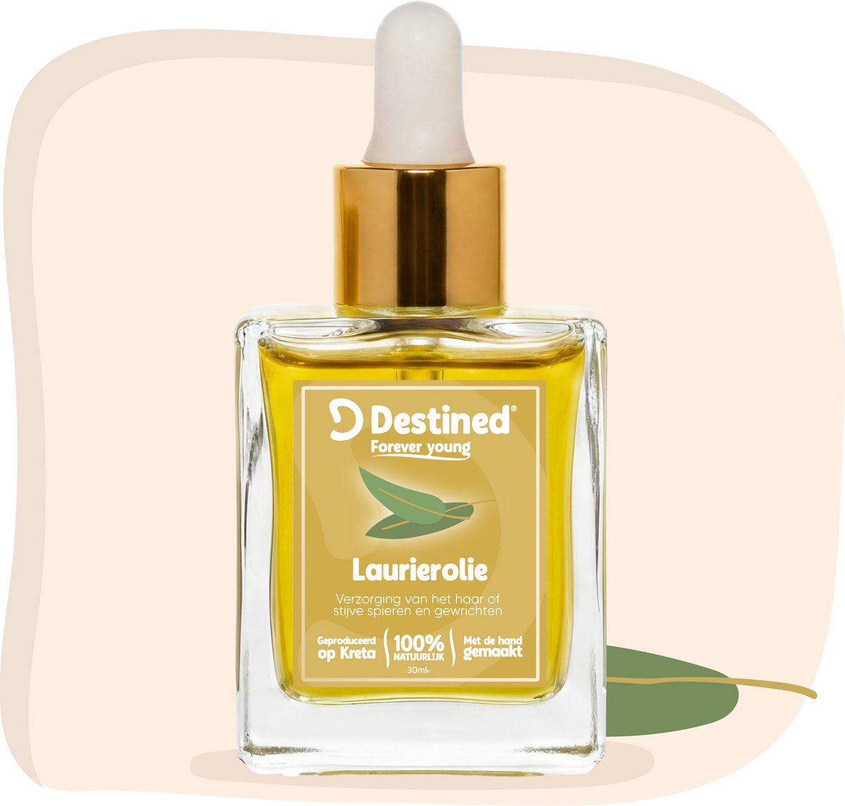 Destined® Laurier olie - 30ml - Laurel Bay oil - Voor Dof Haar & Stijve Spieren - Geeft Glans & Verzacht - Dual Purpose - Hair & Body Oil - 100% Natuurlijk & Handgemaakt in Griekenland - Haarolie Massage olie