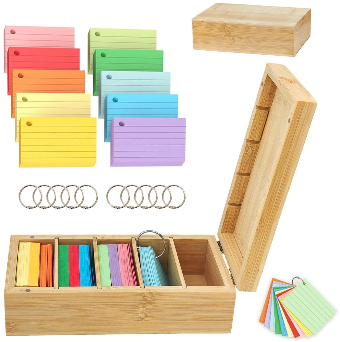 Dailygoods - Aarteikaartenbox met Klapdeksel en 500 Notities