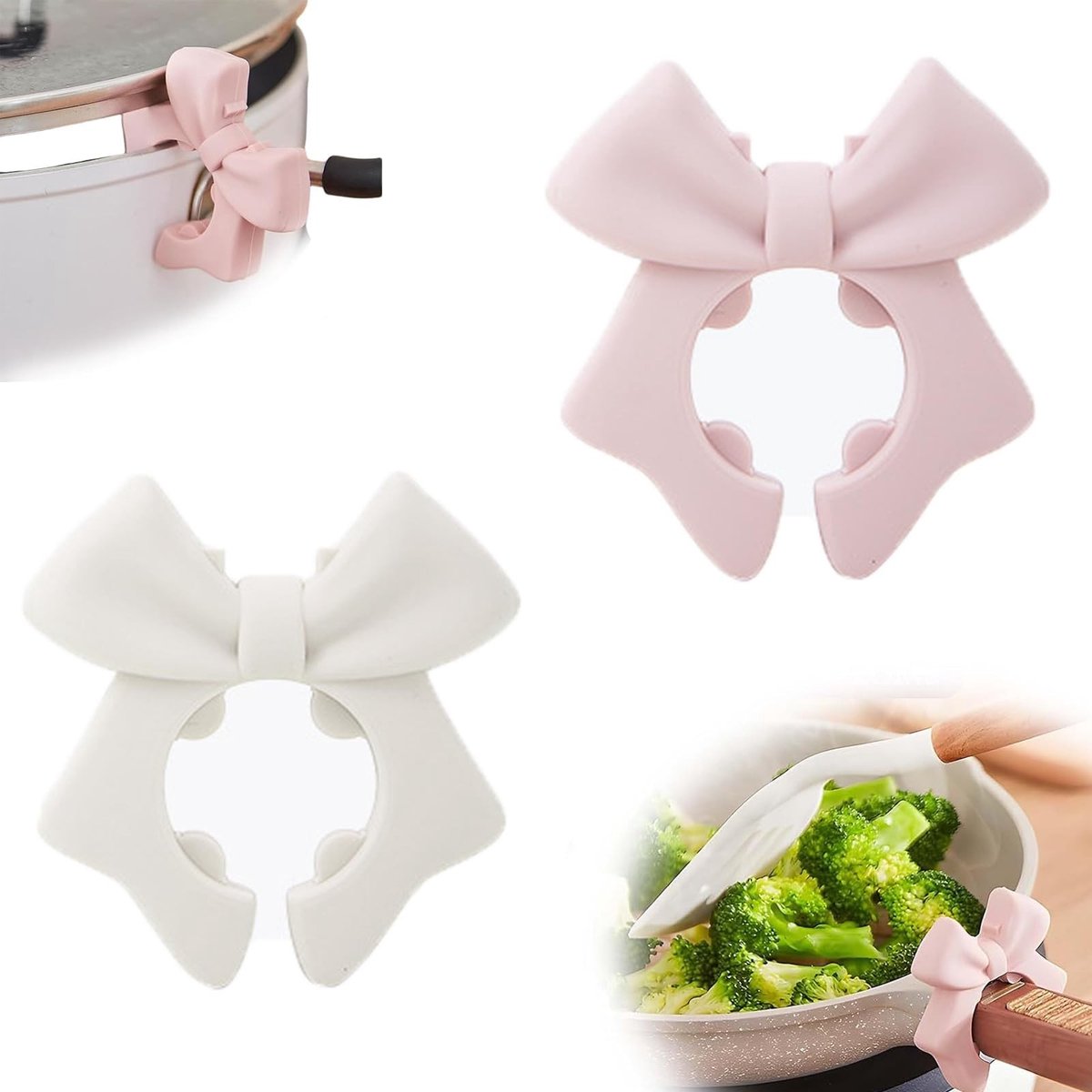 Dailygoods - Set van 2 Siliconen Kooklepelhouders voor Pannenrand