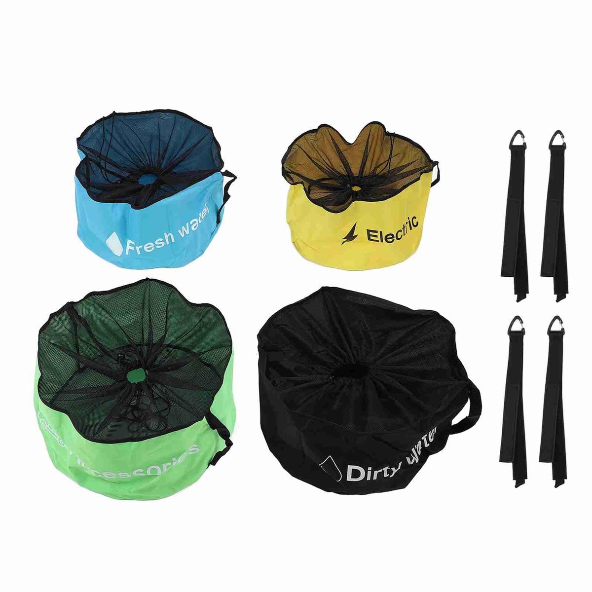 Dailygoods - Set van 4 Waterdichte Opbergtassen voor RV Slangen