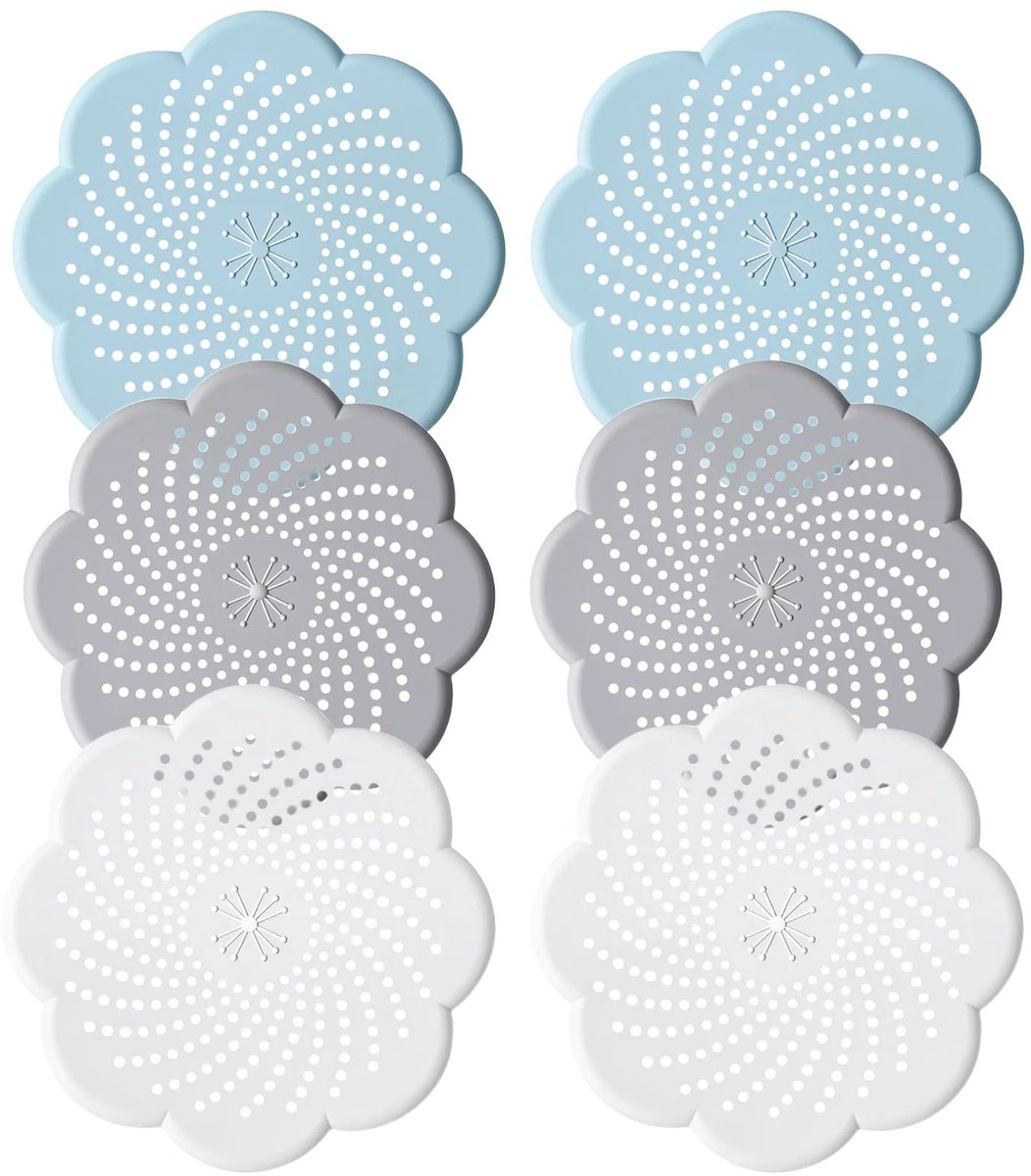 Dailygoods - Set van 6 Siliconen Afvoerzeven voor Keuken en Bad