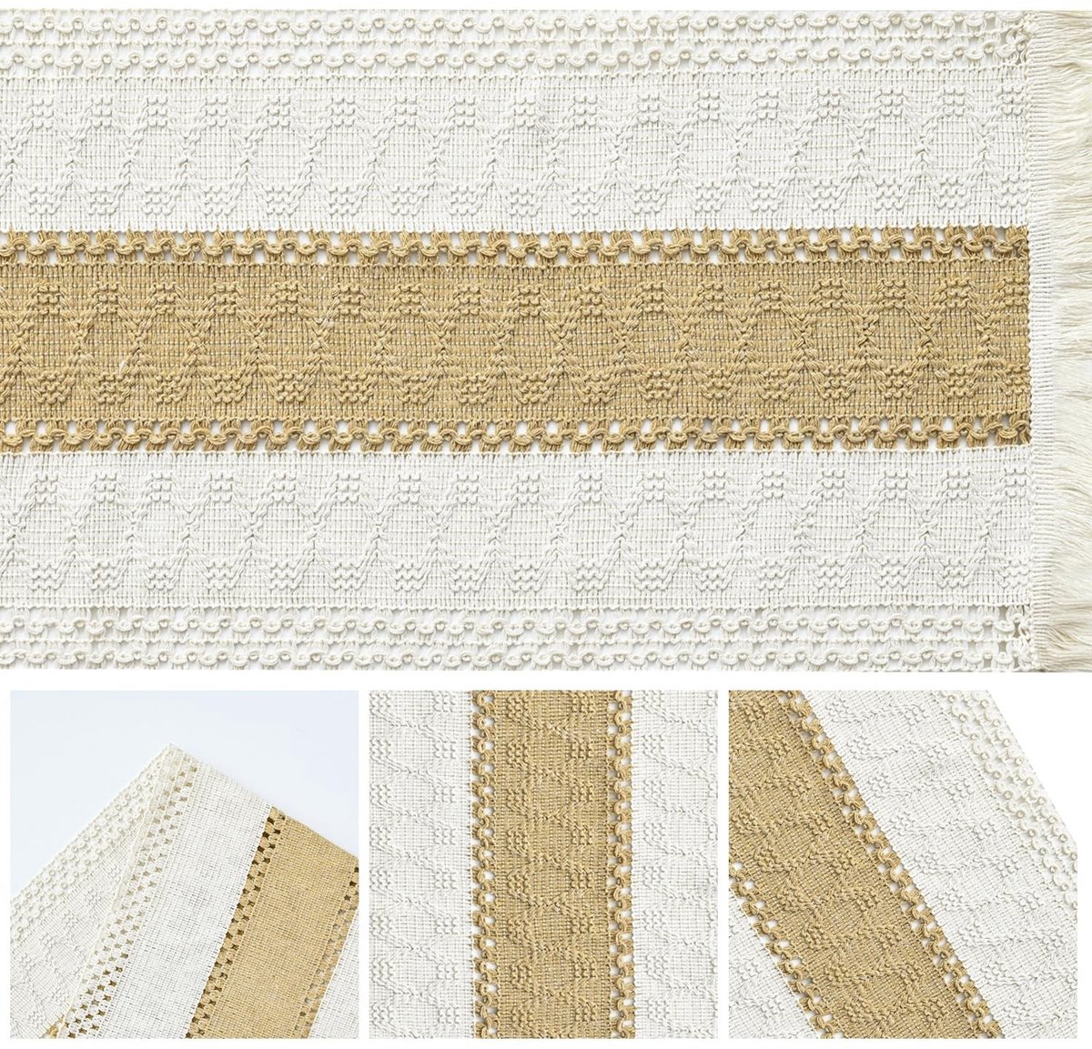 Dailygoods - Jute Tafelloper met Kwastjes 30 x 183 cm