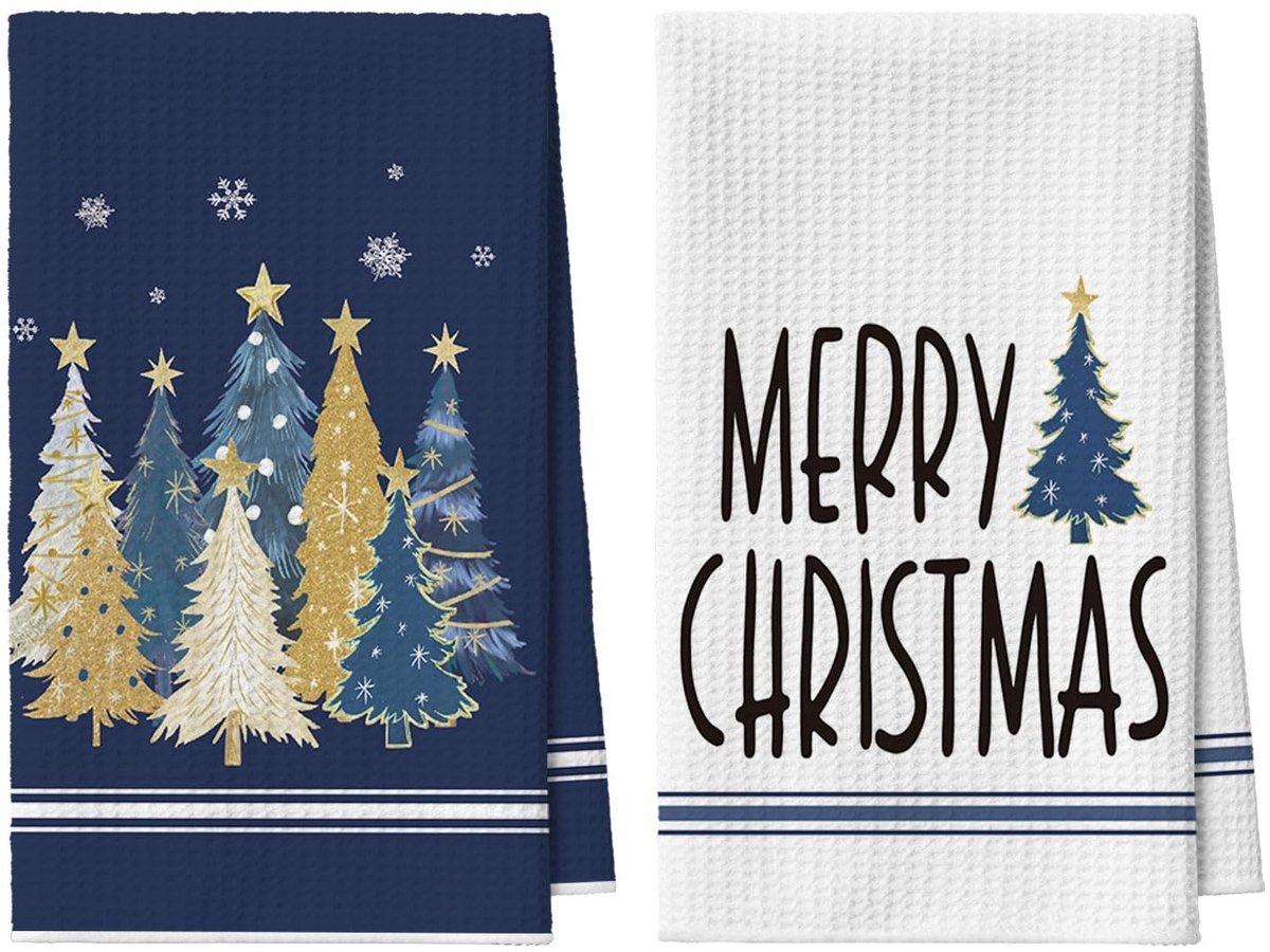 Dailygoods - Set van 2 Microvezel Keukendoeken 42x65 cm Blauw