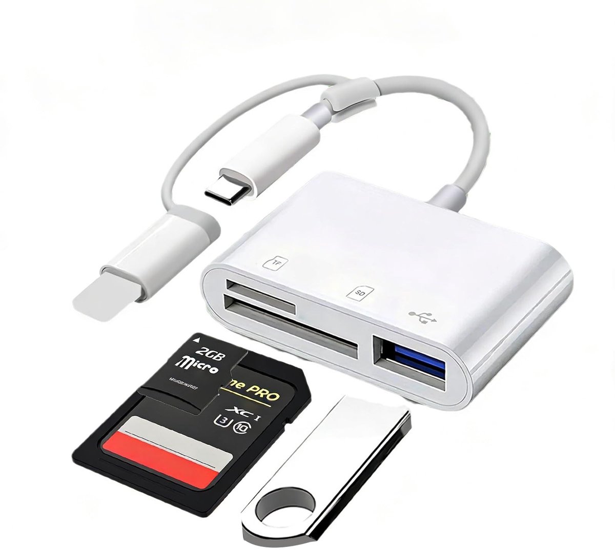 Dailygoods - Innovra - Dailygoods - USB-C en Lightning SD-kaartlezer voor iPhone en iPad