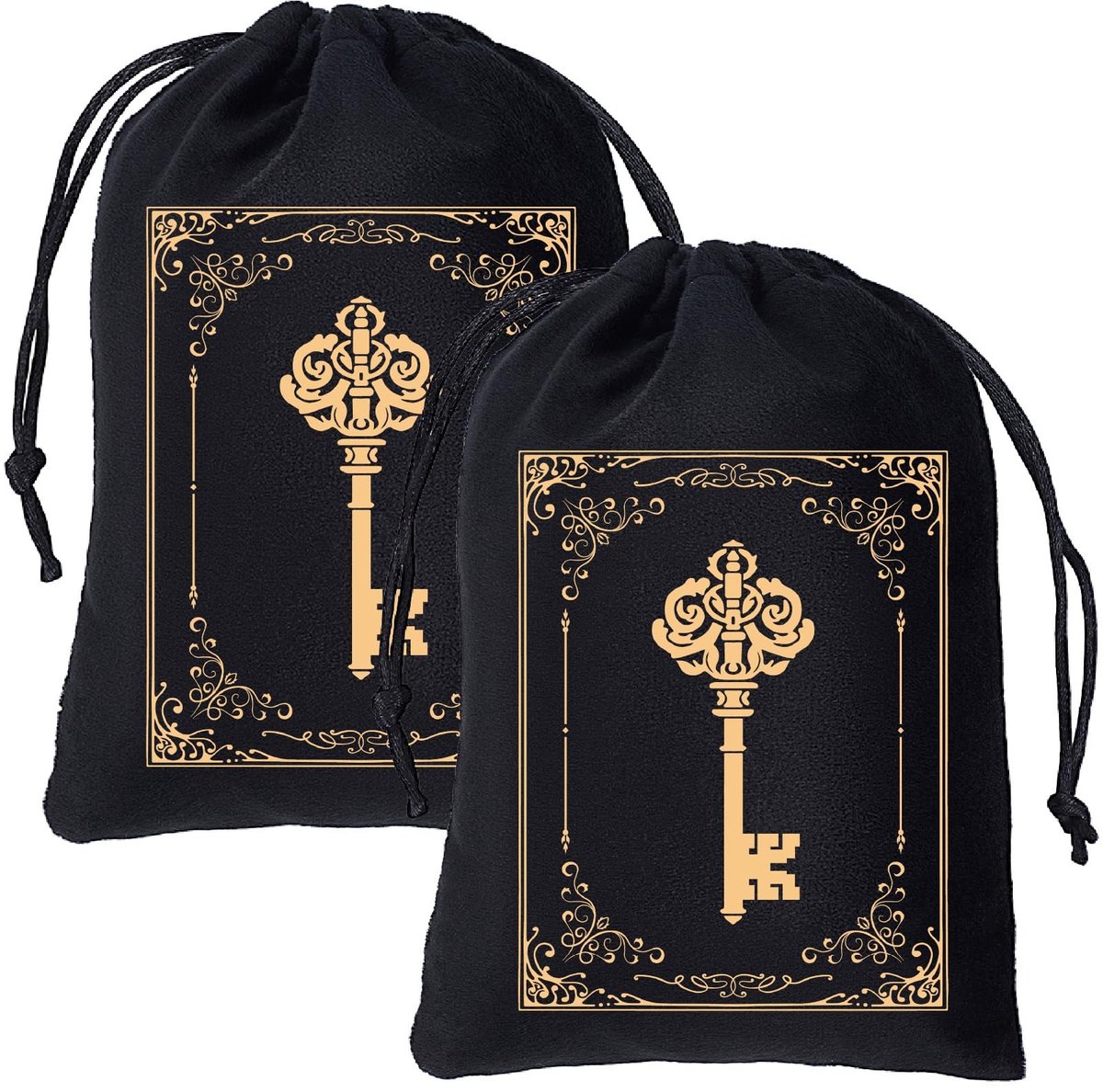 Dailygoods - Set van 2 Zwarte Fluwelen Opbergtassen voor Tarotkaarten en Sieraden
