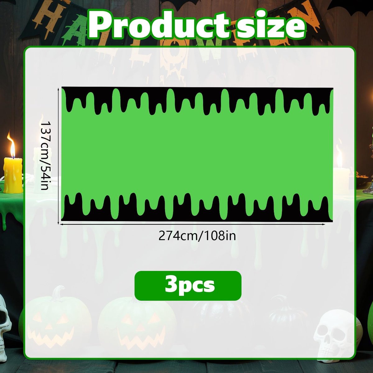 Dailygoods - 3 Stuks Halloween Tafelkleden voor Feestdecoratie