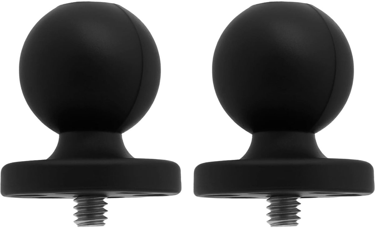 Dailygoods - 2 Stuks Bal Adapter met 1/4-20 Schroefdraad voor Actie Camera's