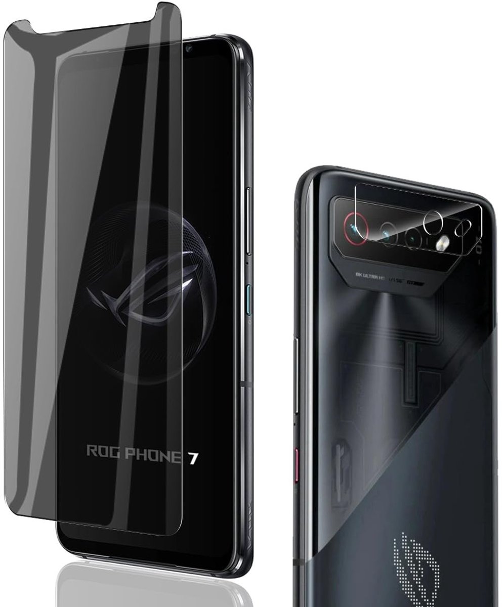 Dailygoods - Anti-Spy Gehard Glas voor ASUS ROG Phone 7, Set van 2