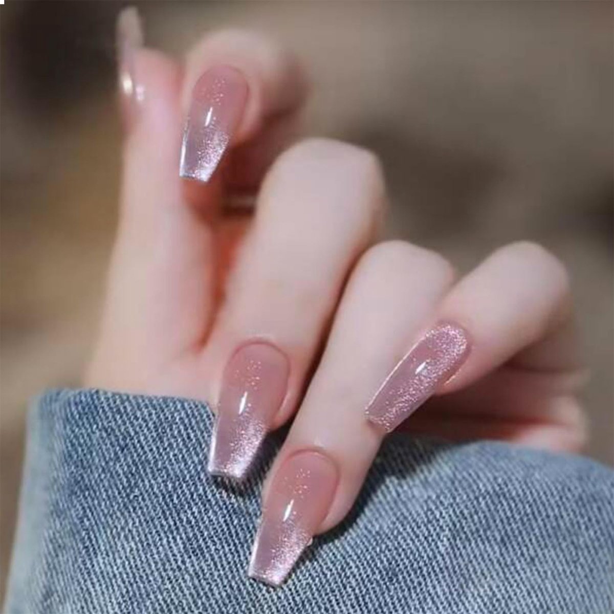 Dailygoods - Set van 24 Lange Coffin Kunstnagels in Nude Kleuren