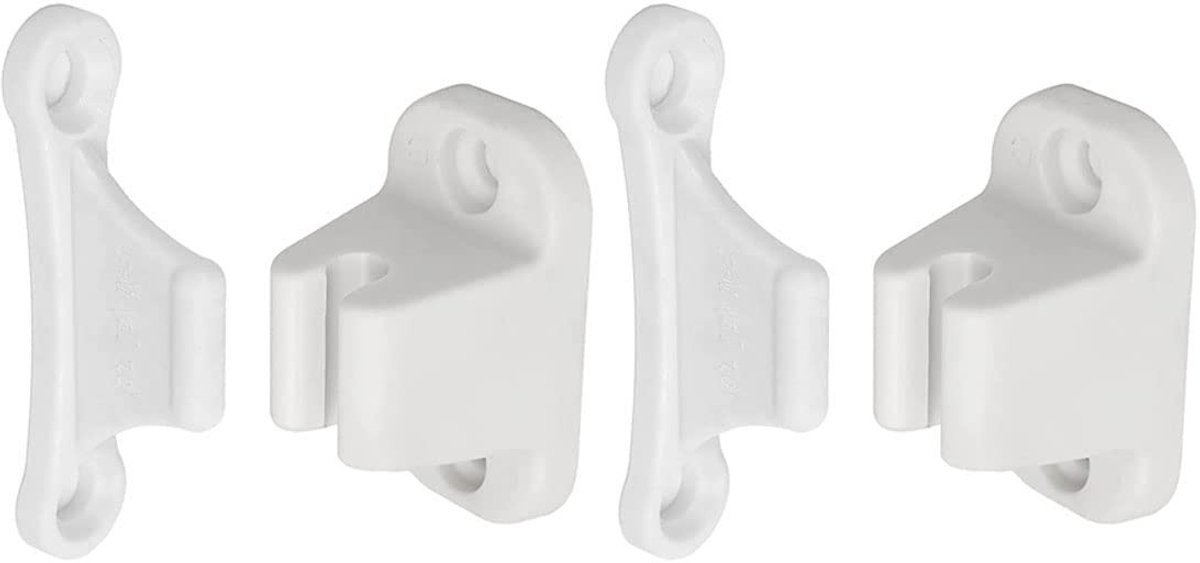 Dailygoods - Dailygoody - Deurstopper - Kunststof deurhouder - Duurzaam en schokabsorberend - Wit - Caravan deurstopper - 2 stuks - Geschikt voor stacaravans - 35
