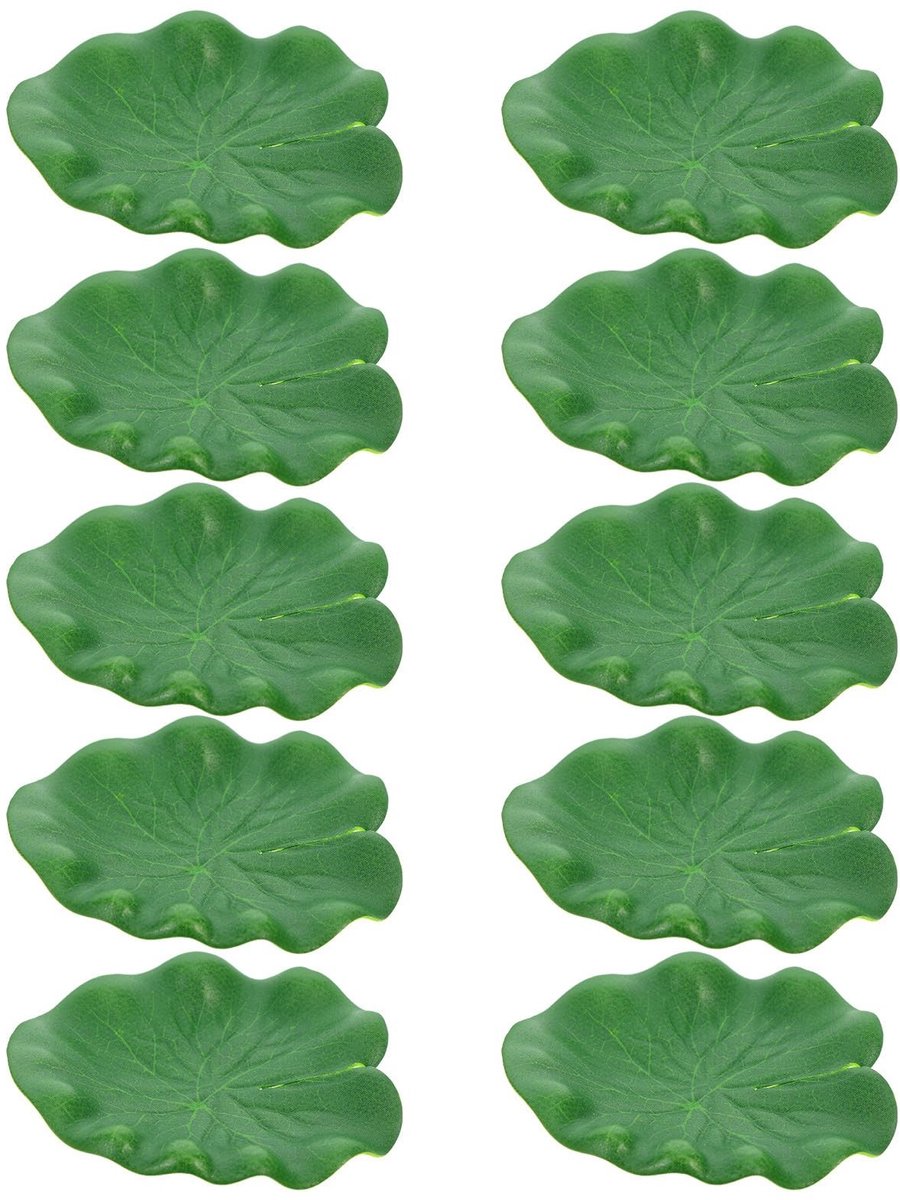 Dailygoods - Set van 10 Kunstmatige Lotusbladeren voor Vijver en Aquariumdecoratie