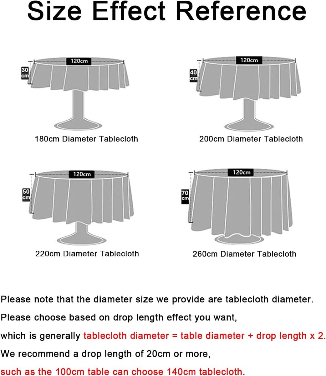 Tafelkleed - Dekzeil - Tafel beschermen - Vlekbestendig - 280 cm diameter - Felrood