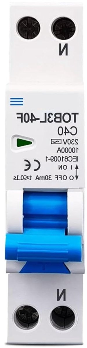Aardlekautomaat - Stroomonderbreker Zekering - Elektrische Veiligheid - Overstroomlekbeveiliging - 18 mm - Grijs
