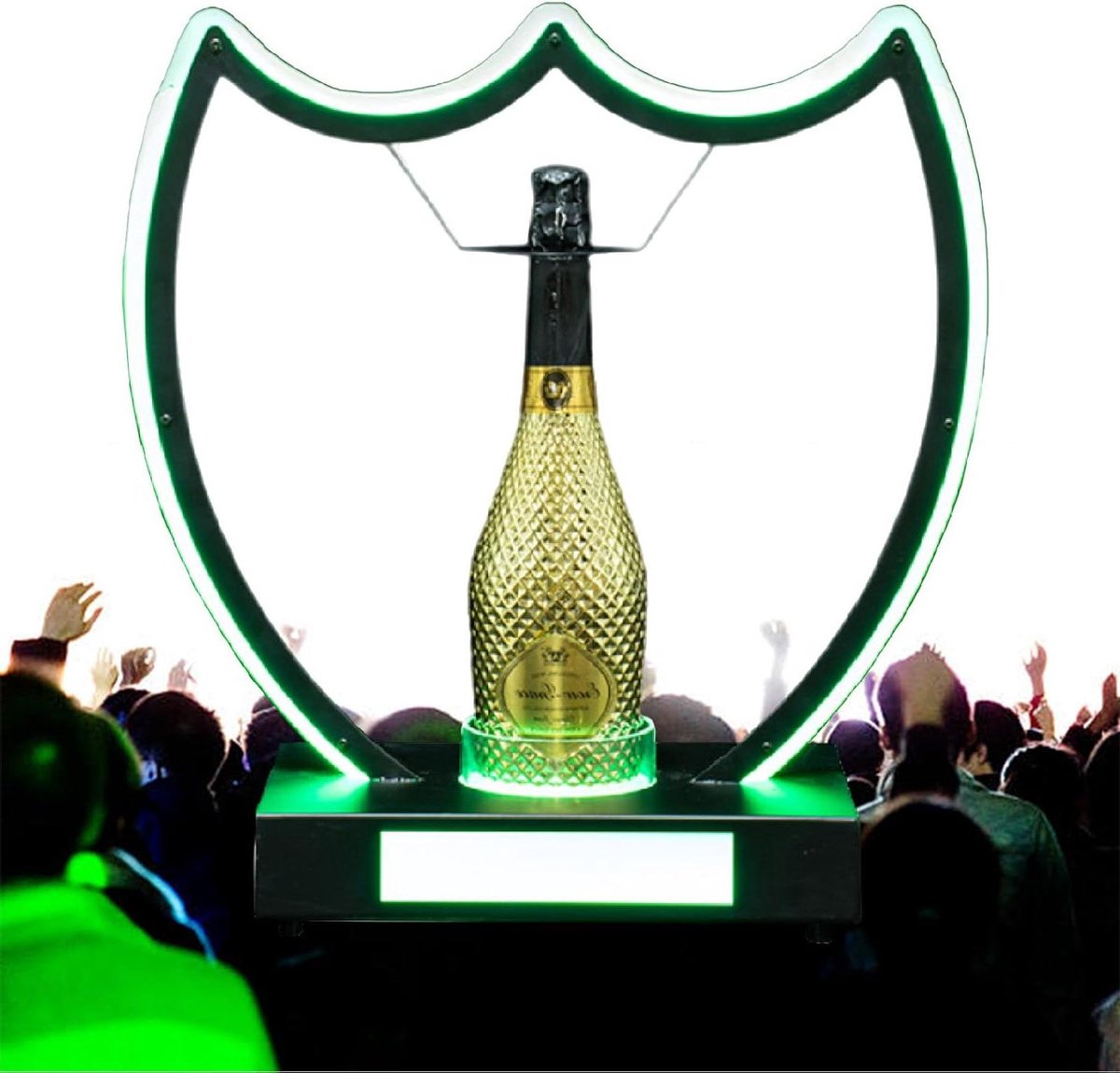 Flessen Display - Drank Presentator - Feestelijke Sfeer - Met LED Verlichting - 53x60cm - Groen