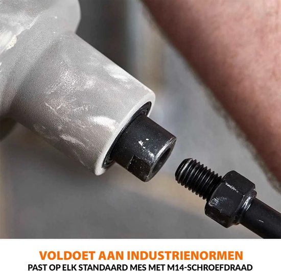 Mixer Paddle - Roerder Spiraal - Materiaalmengen - Universele M14 - 140mm - Grijs — afbeelding 3