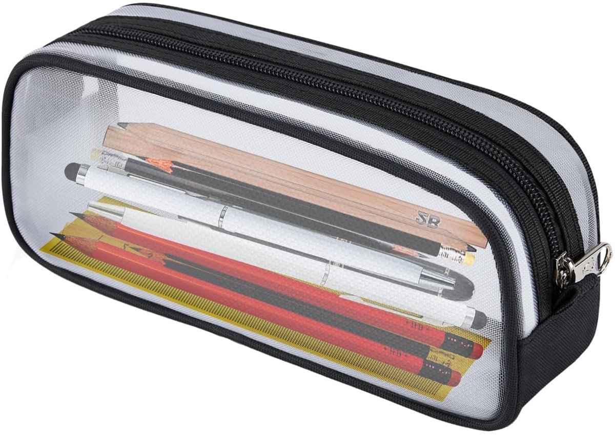 Dailygoods - Transparante Mesh Etui, Ideaal voor School en Organisatie