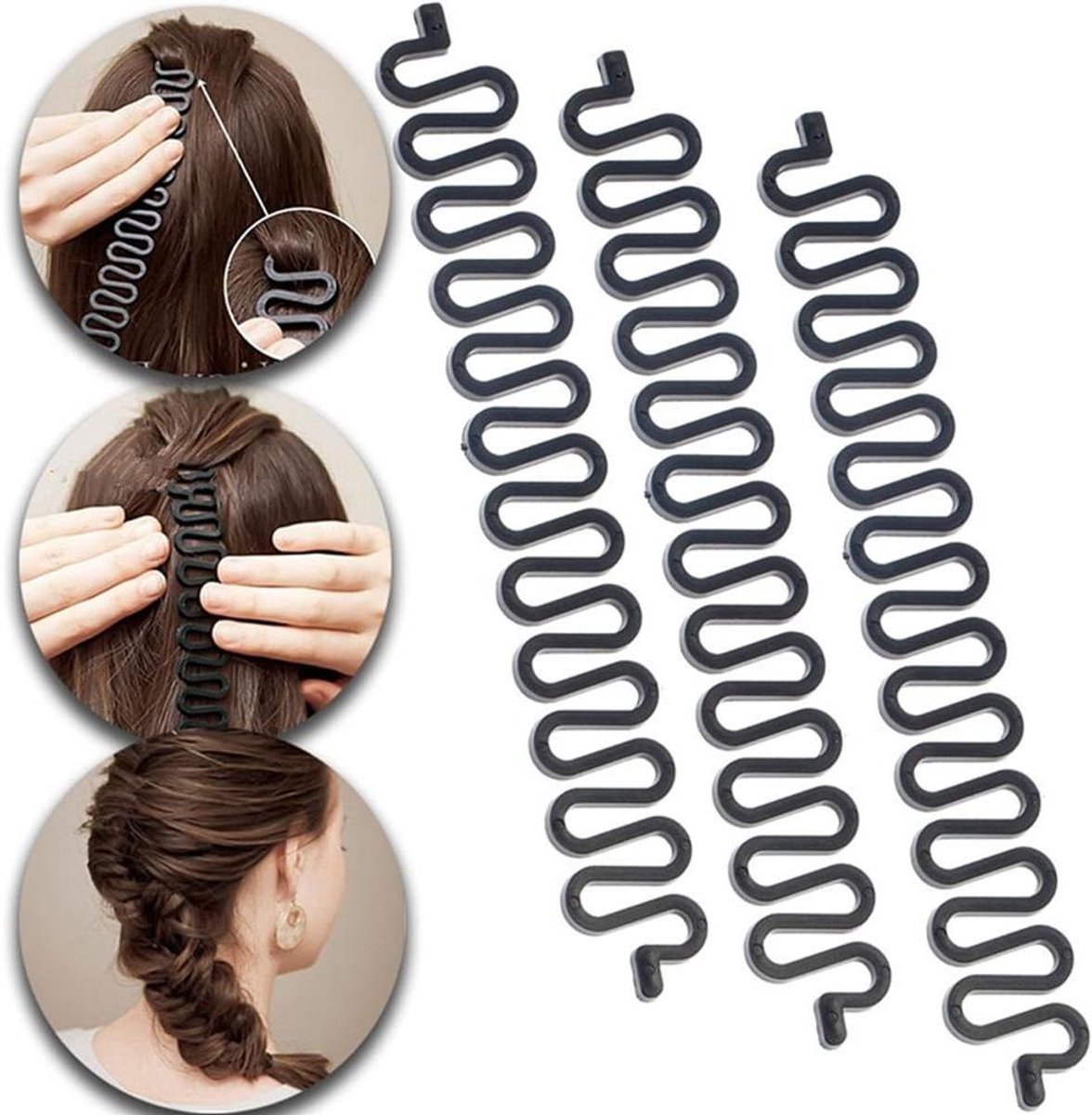 Haar Vlechten Tool - Haar Twist Maker - Nieuwe Kapsels Creëren - Voor Elk Haartype - 195 cm - Zwart
