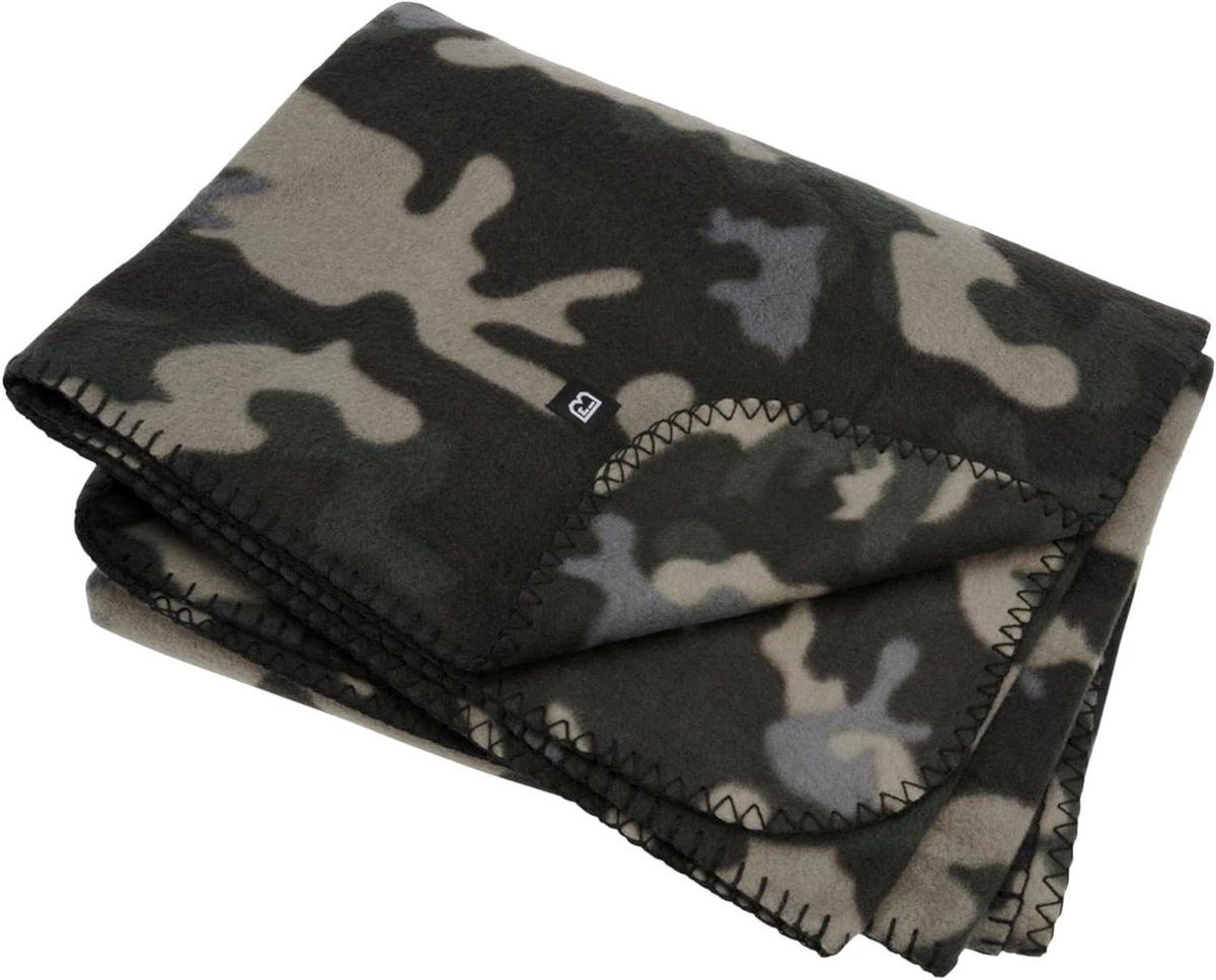 Fleece Deken - Outdoor Deken Army - Kamperen en Outdoor - Hoge Warmte-isolatie - 135 x 175 cm - Dark Camo