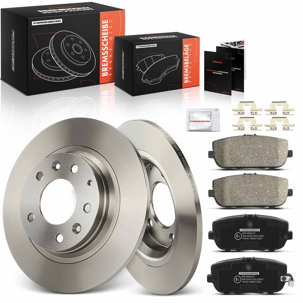 Frankberg 2x remschijven 4x remblokken achteras voor Mazda
