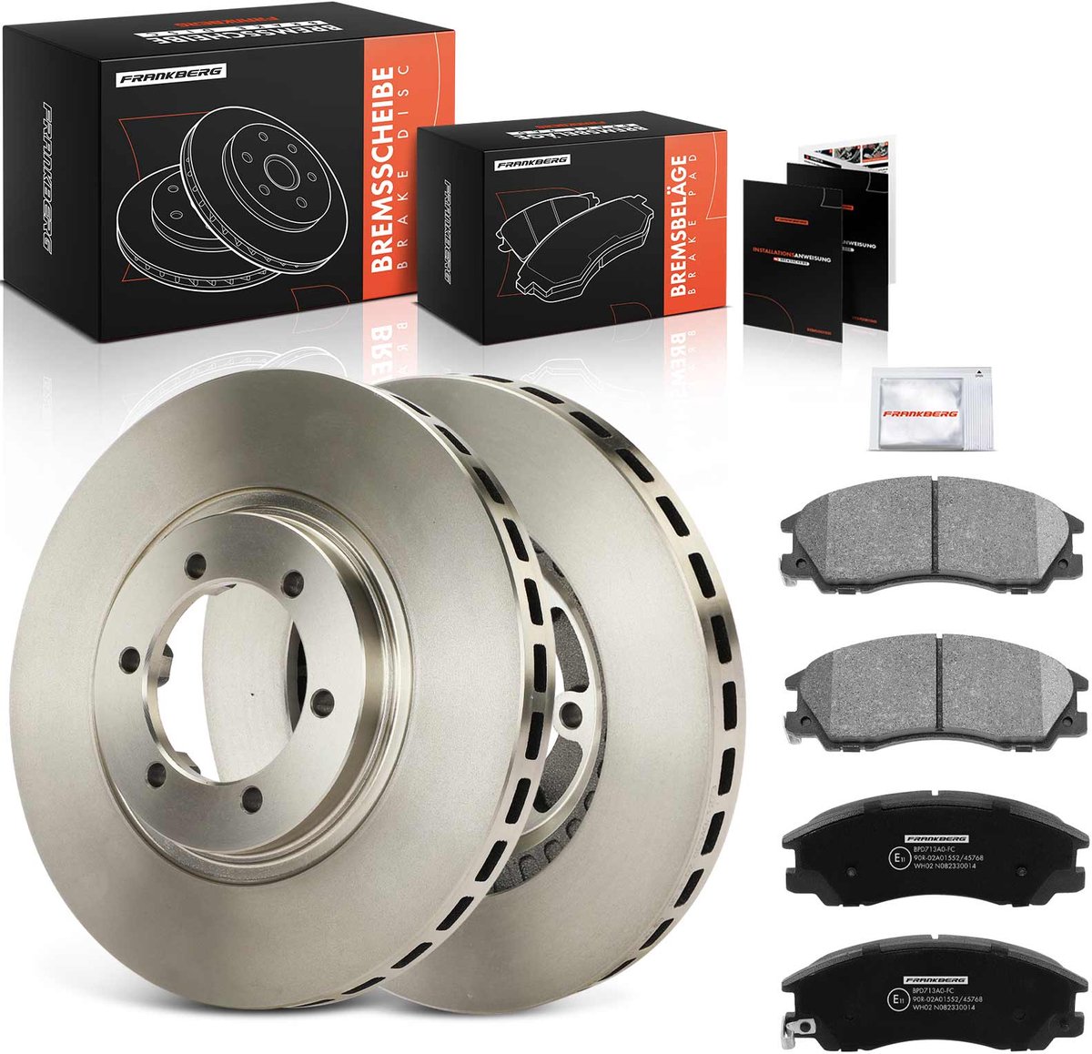 Frankberg 2x remschijven 4x remblokken vooras voor Hyundai