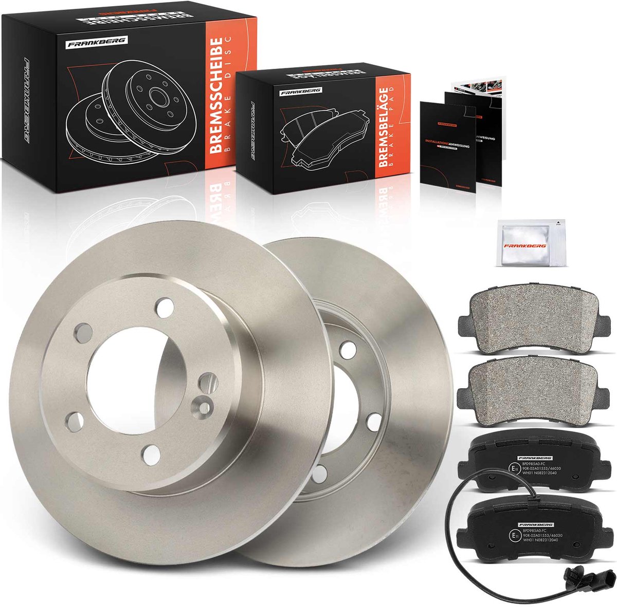 Frankberg 2x remschijven 4x remblokken achteras voor Nissan NV400 Opel