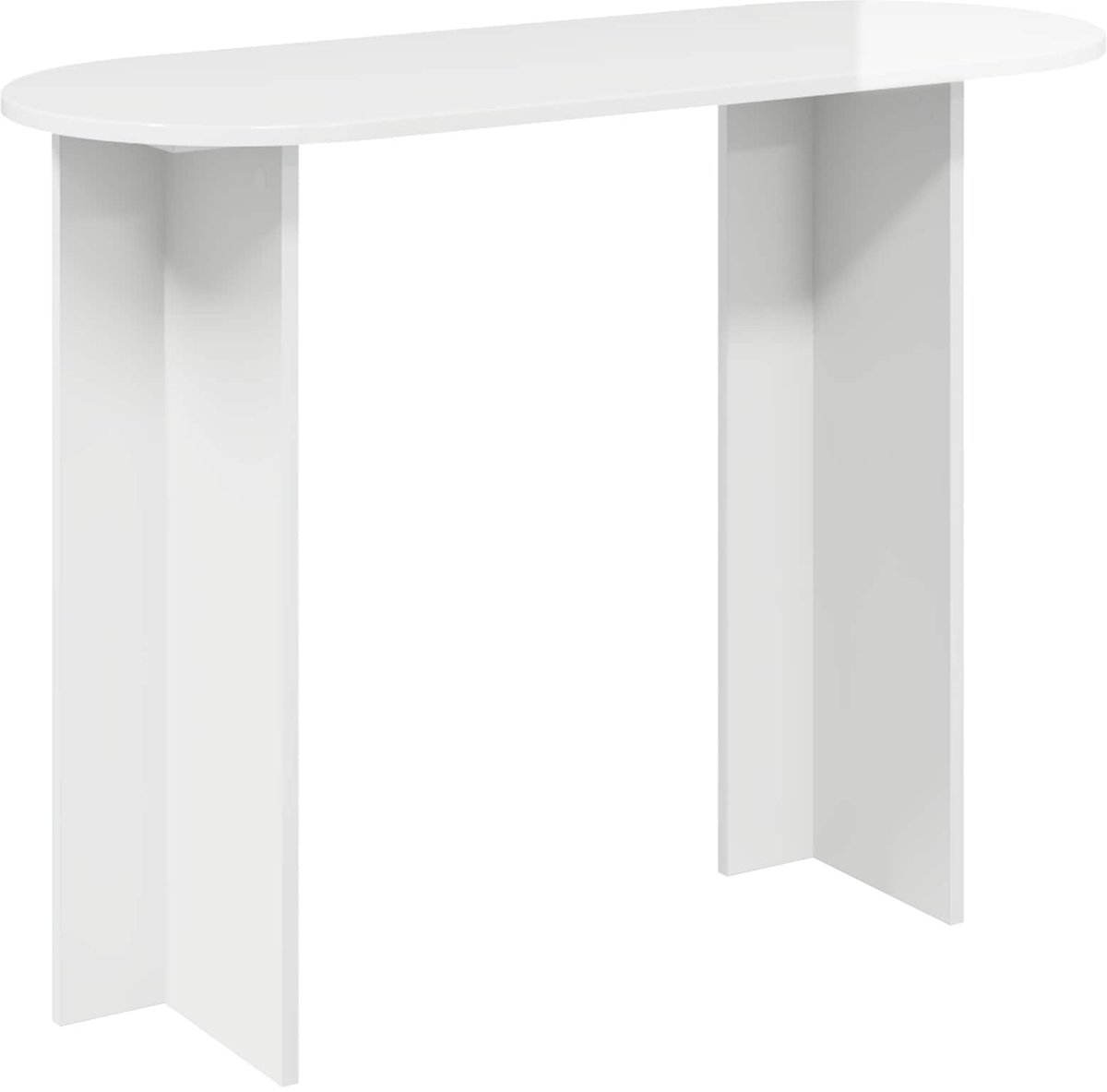 vidaXL Wandtafel - Hoogglans - Wit - 100 - x - 39,5 - x - 75 - cm - Bewerkt - hout Hoogglans wit