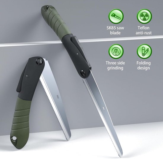 Multifunctionele inklapzaag - SK85 koolstofstaal, ideaal voor tuin, kamperen en snoeien — afbeelding 3