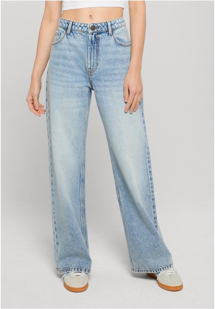 Urban Classics Ladies Regular Wide Leg Jeans Jeans lichtblauw 29 Katoen