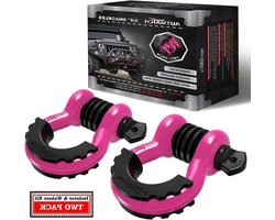 AUTMATCH Sluitingen - D Ring Beugels - Voertuig Herstel - Hoge Breeksterkte - 2 Stuks - Roze en Zwart