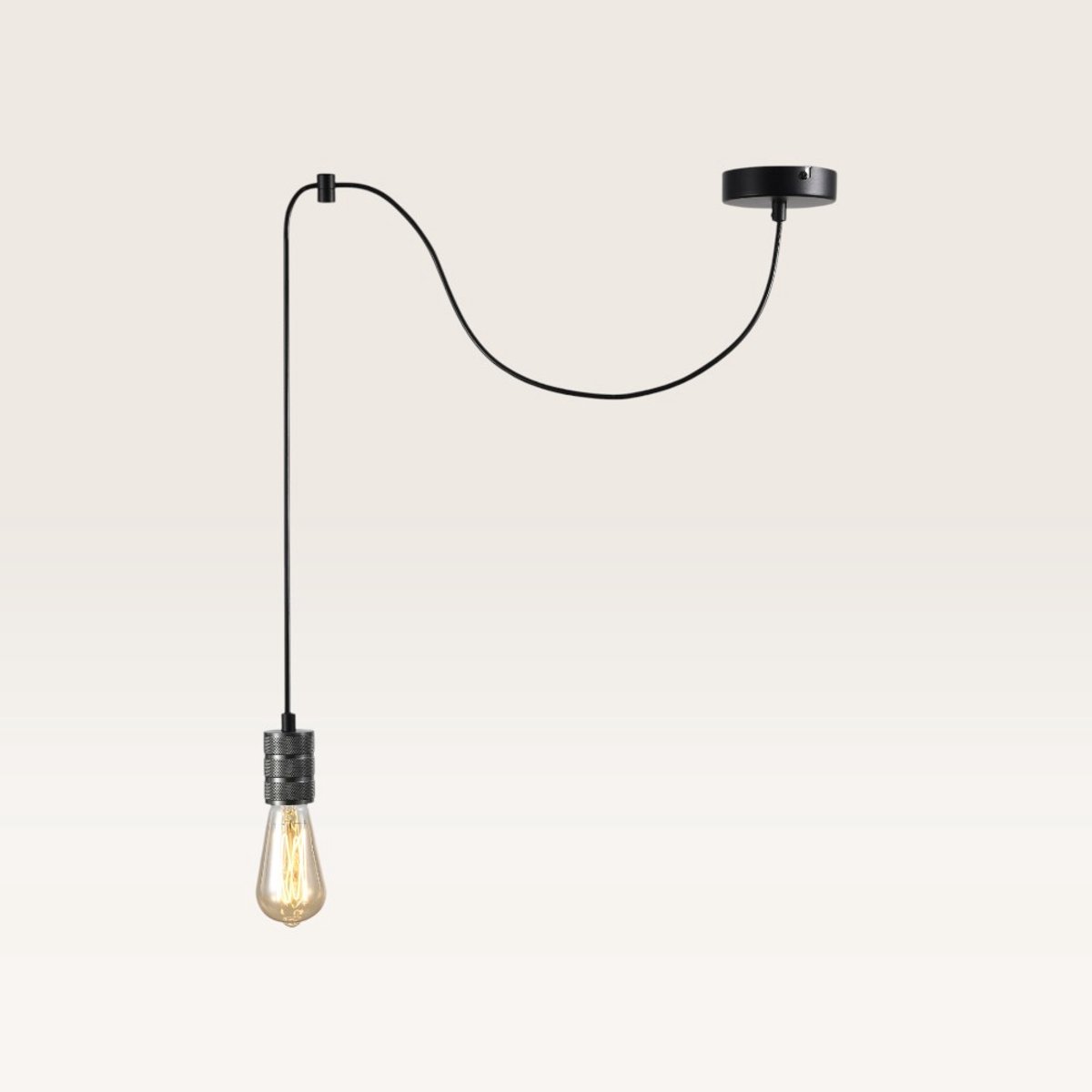 Lusenz - hanglamp fitting e27 - Staal - Dimbaar - Verstelbaar - Voor woonkamer, gang, slaapkamer, zolder en hal - Plafondlamp - Moderne hangspot
